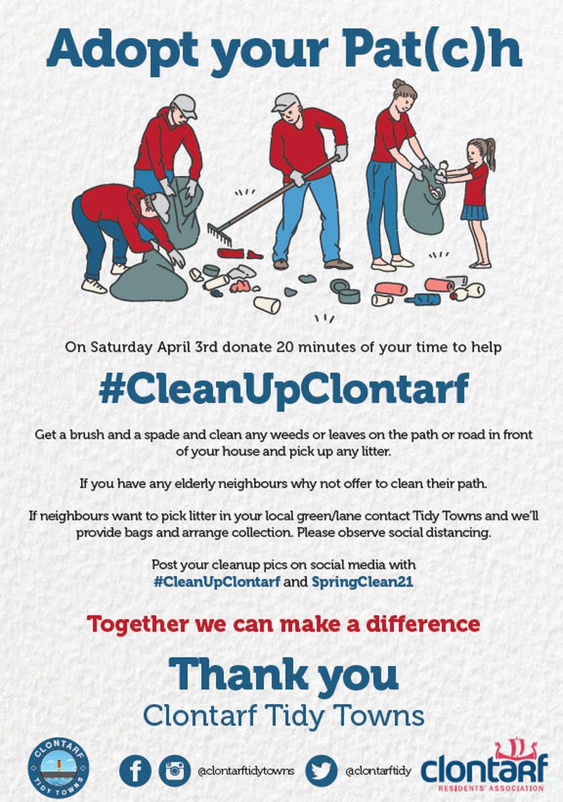 Adopt Your Pat(c)h on April 3rd and help #CleanUpClontarf